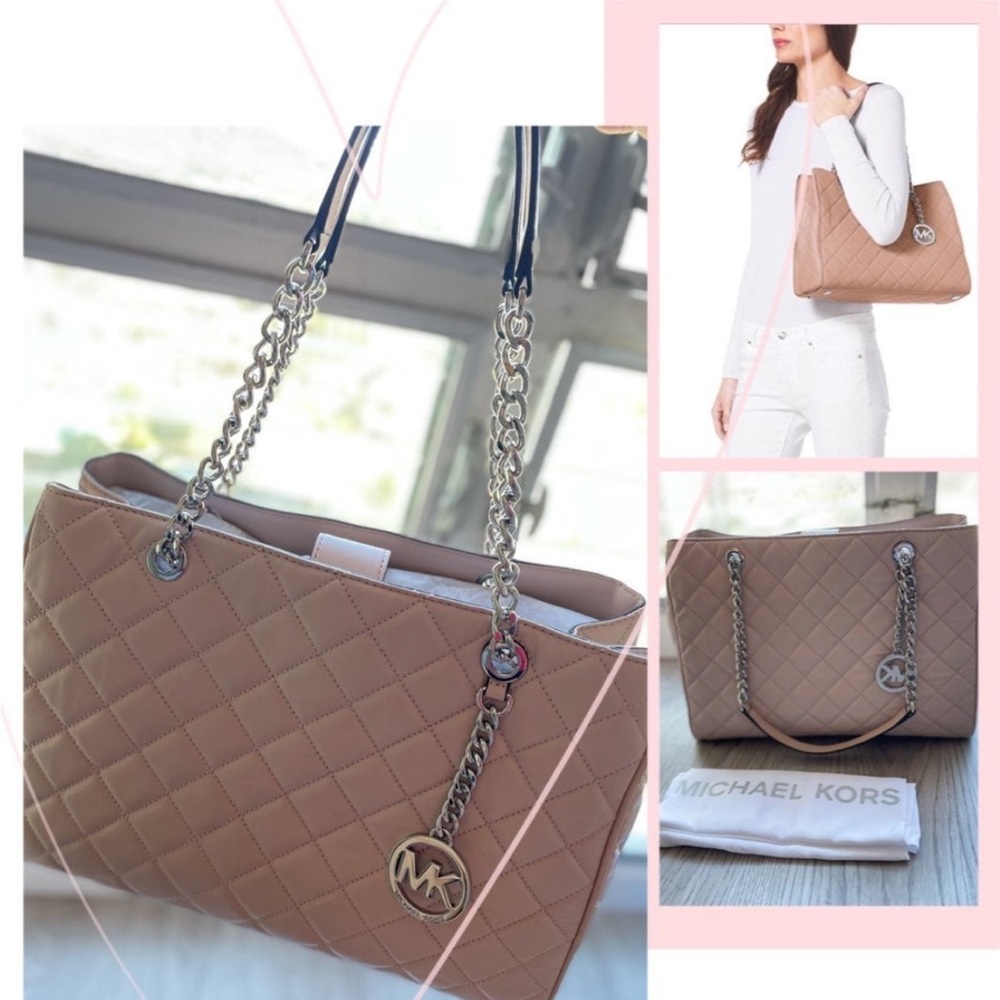 Michael Kors Susannah Quilted Leather Chain Shoulder Bag